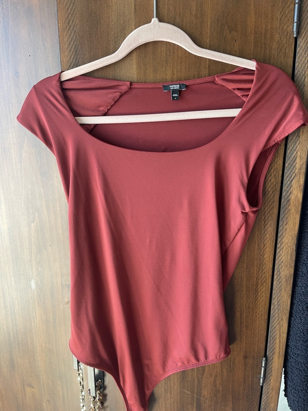 Express body contour Scoop Neck Rust Bodysuit